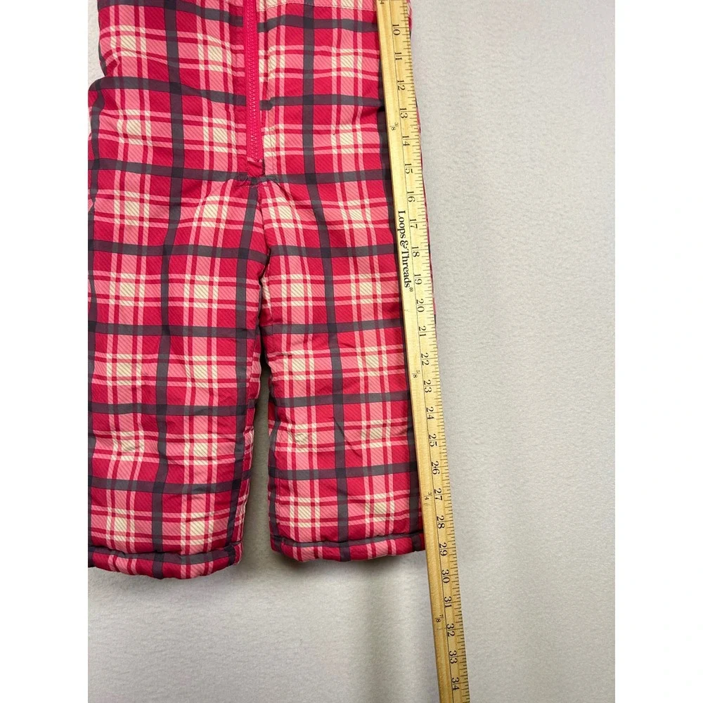 Winter OshKosh Bgosh Kids 2T Pink‎ Plaid Insulated Snow Bib Overalls B2117S46-KO